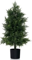 COSTWAY 2-delige set kunstboom met bloemen 95 cm