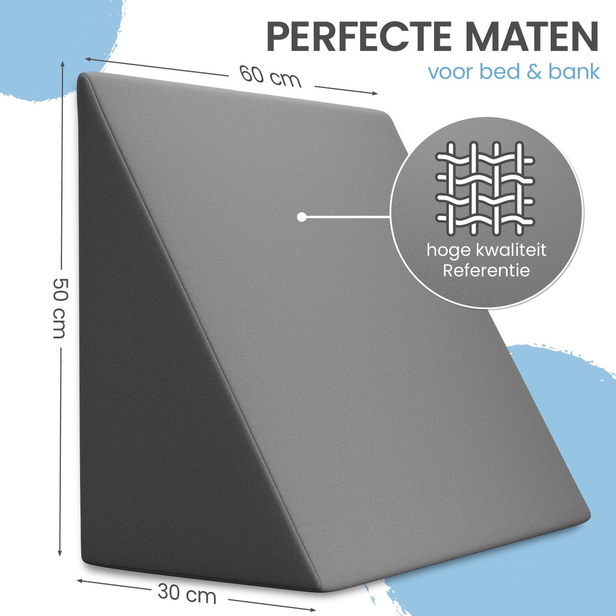DMI Ortho Bed Wedge steunkussen voor hefbrug, circulatie en vermindering van de rug, blauw