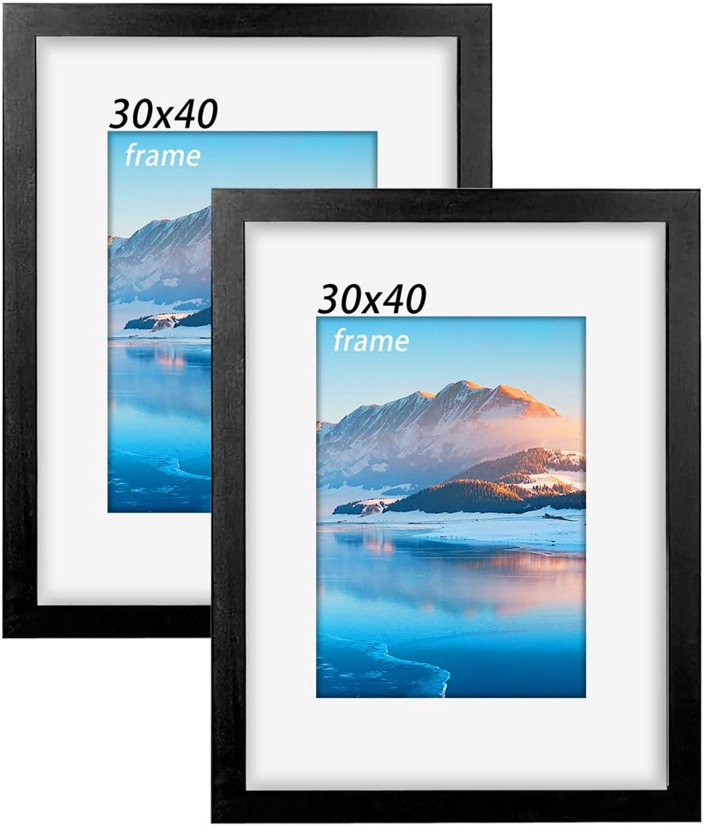 My Ninki ® Stijlvolle Houten Fotolijst voor Slaapkamer- en Woonkamerdecoratie - Set van 2, 30 x 40 cm, Zwart