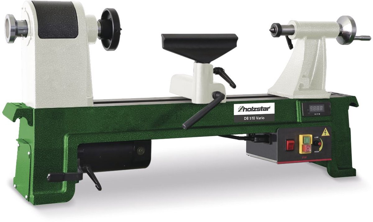 Houtdraaibank max. draaidiameter 355 mm centerlengte 510 mm 0,75 kW 230V variabel toerental Holzstar DB510VARIO