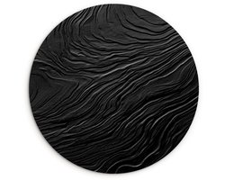 WallCircle® Wandcirkel 90x90 cm - Muurcirkel Zwart - Abstract - Hout - Muurdecoratie woonkamer - Wanddecoratie slaapkamer - Kamer decoratie accessoires - Ronde schilderijen