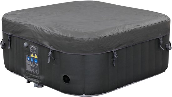 AREBOS Hottub voor Innen en Buiten - 4 Persoons - 130 luchtstralen - 154 x 154 cm - 600L - Opblaasbaar Bubbelbad Massage