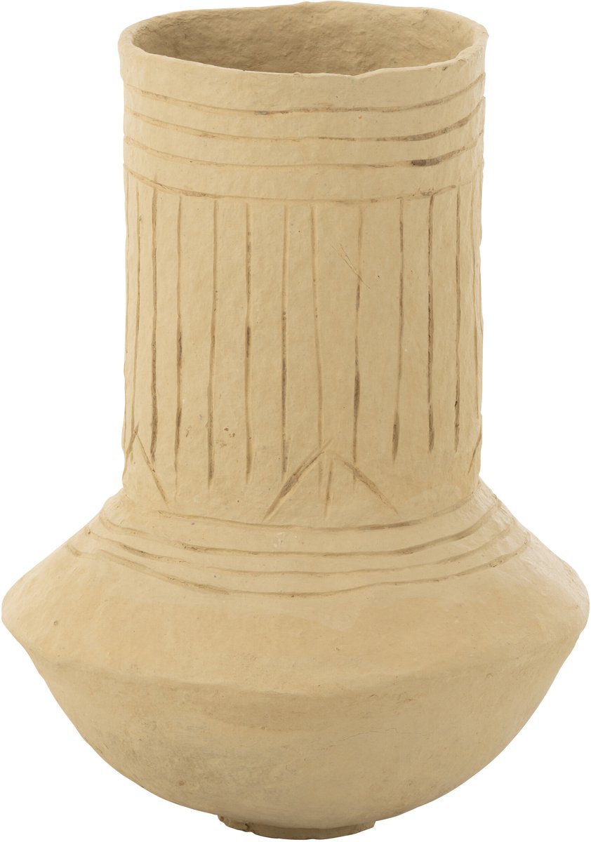 J-Line bloempot - papier maché - naturel - 60 cm hoog