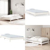 Bol.com vidaXL Bed stapelbaar 80x200 cm massief grenenhout wit - Stapelbaar Bed - Stapelbare Bedden - Slaapmeubel - Bedframe aanbieding