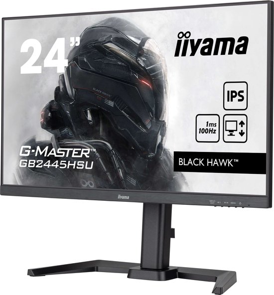 iiyama Black Hawk G-Master GB2445HSU-B2 - LED-Monitor 23.8" Fast IPS - 1920 x 1080 Full HD - 100 Hz - 1ms - 1300:1