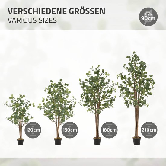 SOGUYI Kunstmatige olijfboom, 150 cm hoge kunstzijden plant met