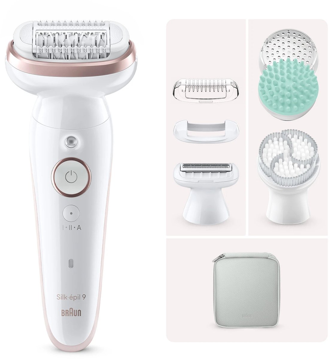 Braun Silk-épil 9 SkinSpa 40 pincetten Roségoud, Wit