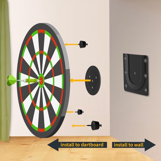 Wandhouder voor dartboards - stevige ophangsystemen - geschikt voor stalen dartborden van Merkloos — afbeelding 2