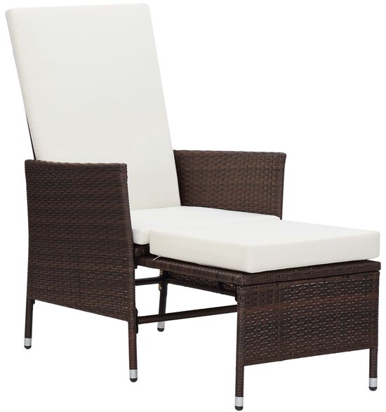 vidaXL Tuinstoelen 2 st verstelbaar met voetensteun poly rattan grijs, tuin stoel, loungestoel tuin, lounge stoel buiten, terrasstoel, loungestoel