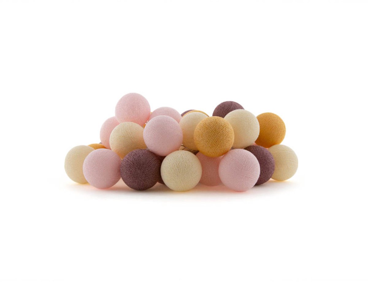 Cotton Ball Lights - LED lichtslinger voor binnen - Handgemaakt en Fairtrade - 35 lampjes - Juice