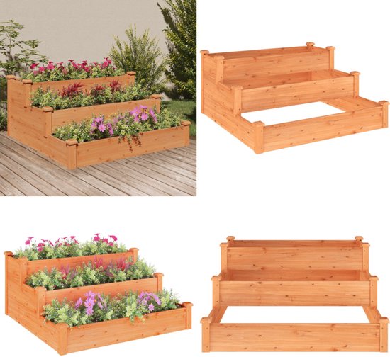 Plantenbak verhoogd met kas 110x54x120 cm massief vurenhout kopen