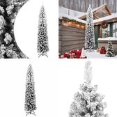 vidaXL Arbre de Noël artificiel avec neige étroit 240 cm PVC Vert - Arbre artificiel - Arbres artificiels - Arbre de Noël artificiel - Sapins de Noël artificiels
