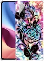 Voor Xiaomi Redmi K40 Pro Max schokbestendig geverfd transparant TPU beschermhoes (Starry Rose)