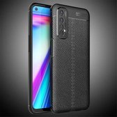 Voor OPPO Realme 7 Litchi Texture TPU schokbestendig hoesje (zwart)