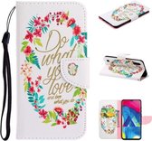 Voor Samsung Galaxy A10 / M10 Gekleurd tekeningpatroon Horizontaal Flip TPU + PU lederen tas met houder & kaartsleuven & portemonnee & lanyard (doen wat je leuk vindt)