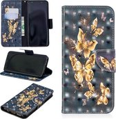 3D Gekleurde Tekening Patroon Horizontale Leren Flip Case voor Samsung Galaxy S9 Plus, met Houder & Kaartsleuven & Portemonnee (Zwarte Achtergrond Vlinder)