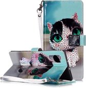 Magisch 3D Helder Gekleurd Tekening Patroon Horizontale Flip PU Leren Case met Houder & Kaartsleuven & Portemonnee & Fotolijst voor Galaxy Note 10+ (Cute Cat)