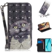 Voor Huawei nova 7i 3D Schilderen Horizontale Flip Leren Case met Houder & Kaartsleuf & Portemonnee & Lanyard (Omarm de kat)