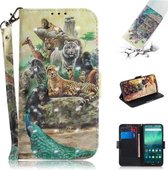 Voor Nokia 1.3 3D Gekleurde Tekening Horizontale Flip Leren Case met Houder & Kaartsleuf & Portemonnee & Lanyard (Zoo)