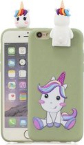 Voor iPhone 6 Cartoon schokbestendige TPU beschermhoes met houder (eenhoorn)