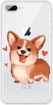 Voor iPhone 8 Plus / 7 Plus patroon TPU beschermhoes (Love Corgi)