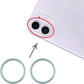 2 stuks achteruitrijcamera glazen lens metalen beschermring ring voor iPhone 11 (groen)