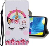 Voor Samsung Galaxy A70 Gekleurde Tekening Patroon Horizontale Flip Leren Case met Houder & Kaartsleuven & Portemonnee (Eenhoorn)