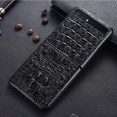 Voor Galaxy Z Flip Split Shockproof Full Coverage Leather Case (Black Crocodile Claw)