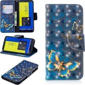 3D Gekleurde Tekening Patroon Horizontale Leren Flip Case voor Galaxy J6, met Houder & Kaartsleuven & Portemonnee (Vlinder)