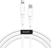 Baseus 18W PD Type-C / USB-C naar 8-pins mini witte snellaadkabel, lengte: 1m (wit)