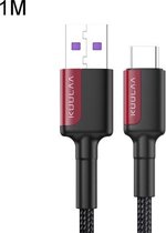 Kuulaa KL-X12 5A USB naar USB-C / Type-C zinklegering snellaadkabel, lengte: 1m (rood)