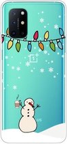 Voor OnePlus 8T Christmas Series transparante TPU beschermhoes (Milk Tea Snowman)