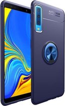 Schokbestendig TPU-hoesje voor Galaxy A7 (2018), met houder (blauw)