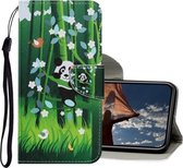 Gekleurde tekening patroon horizontaal Flip PU lederen tas met houder & kaartsleuven & portemonnee & lanyard voor iPhone XS Max (Panda)