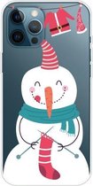 Trendy Cute Christmas Patterned Case Clear TPU Cover Phone Cases Voor iPhone 12/12 Por (Socks Snowman)