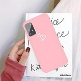 Voor Galaxy A91 / S10 Lite (2020) Three Dots Love-heart Pattern Colorful Frosted TPU telefoon beschermhoes (roze)