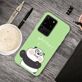 Voor Galaxy S20 Ultra Cartoon dier patroon schokbestendig TPU beschermhoes (groene panda)