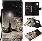 Voor Galaxy A71 schilderij horizontale flip lederen tas met houder & kaartsleuf & lanyard (stadsgezicht)