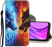 Voor Samsung Galaxy Note 20 Ultra Gekleurde Tekening Patroon Horizontale Flip Leren Case met Houder & Kaartsleuven & Portemonnee (Wolf)