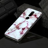 Voor Nokia 7.1 Marble Pattern Soft TPU beschermhoes (rood)