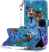 Magisch 3D Helder Gekleurd Tekening Patroon Horizontale Flip PU Leren Case met Houder & Kaartsleuven & Portemonnee & Fotolijst voor Huawei P30 (Beauty en Tiger)