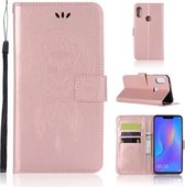 Windgong Uil Embossing Patroon Horizontale Flip Leren Case met Houder & Kaartsleuven & Portemonnee Voor Huawei nova 3i (Rose Goud)