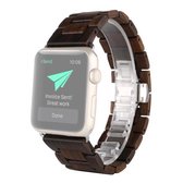 Houten vervangende polsband horlogeband voor Apple Watch Series 6 & SE & 5 & 4 40 mm / 3 & 2 & 1 38 mm (donkerbruin)