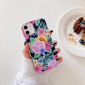 Bloem- en bladpatroon schokbestendig TPU beschermhoesje voor iPhone 11 (2)