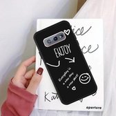 Voor Galaxy S10e Enjoy Love Pattern Frosted TPU beschermhoes (zwart)