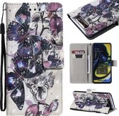 Voor Galaxy A80 / A90 3D Geschilderd Patroon Horizontale Flip Leren Case, met Portemonnee & Houder & Kaartsleuven & Lanyard (Zwarte Vlinder)