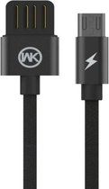 WK WDC-055m 2.4A Micro USB Babylon Aluminium oplaadgegevenskabel, lengte: 1m (zwart)