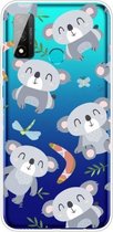 Voor Huawei P smart 2020 Gekleurd tekeningpatroon Zeer transparant TPU beschermhoes (Koala)