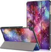 Voor Huawei Enjoy Tablet 2 10.1 inch / Honor Pad 6 10.1 inch Gekleurd tekeningpatroon Horizontale flip lederen hoes met drievoudige houder & slaap- / wekfunctie (Melkweg)