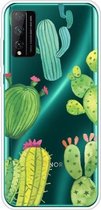 Voor Huawei Honor Play 4T Pro Schokbestendig Geschilderd Transparant TPU Beschermhoes (Cactus)